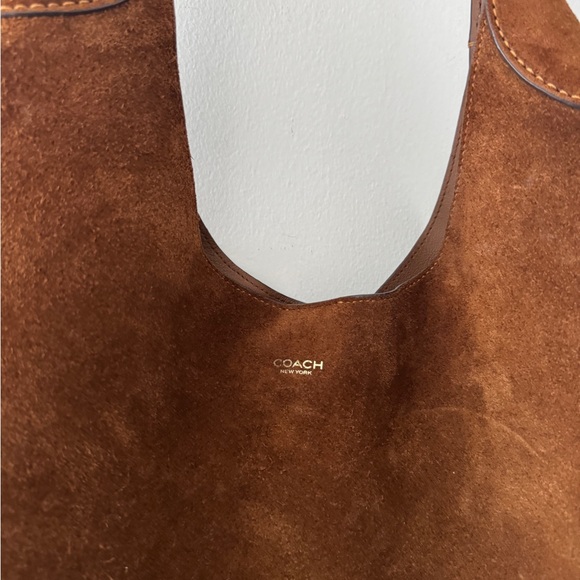 COACH Suede Brooklyn Shoulder Bag 39 in Warm Brown - Picture 5 of 13